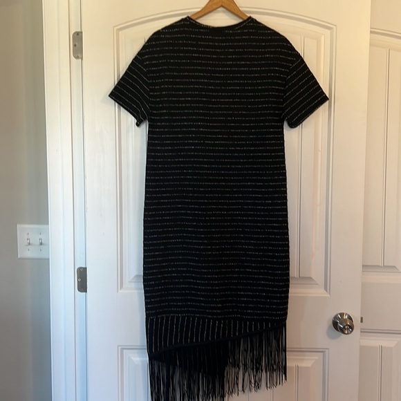 ZARA TRAFALUC Size Medium Fringe Hem Midi Dress - Picture 7 of 7